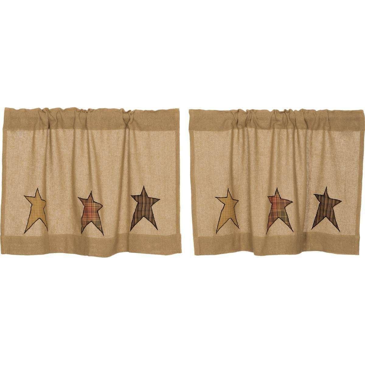 Tende a Stadio “Stratton” in Cotone 100% con Stelle Applicate – Set da 2, disponibile 61×91 cm o 91×91 cm