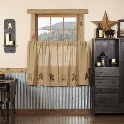 Tende a Stadio “Stratton” in Cotone 100% con Stelle Applicate – Set da 2, disponibile 61×91 cm o 91×91 cm
