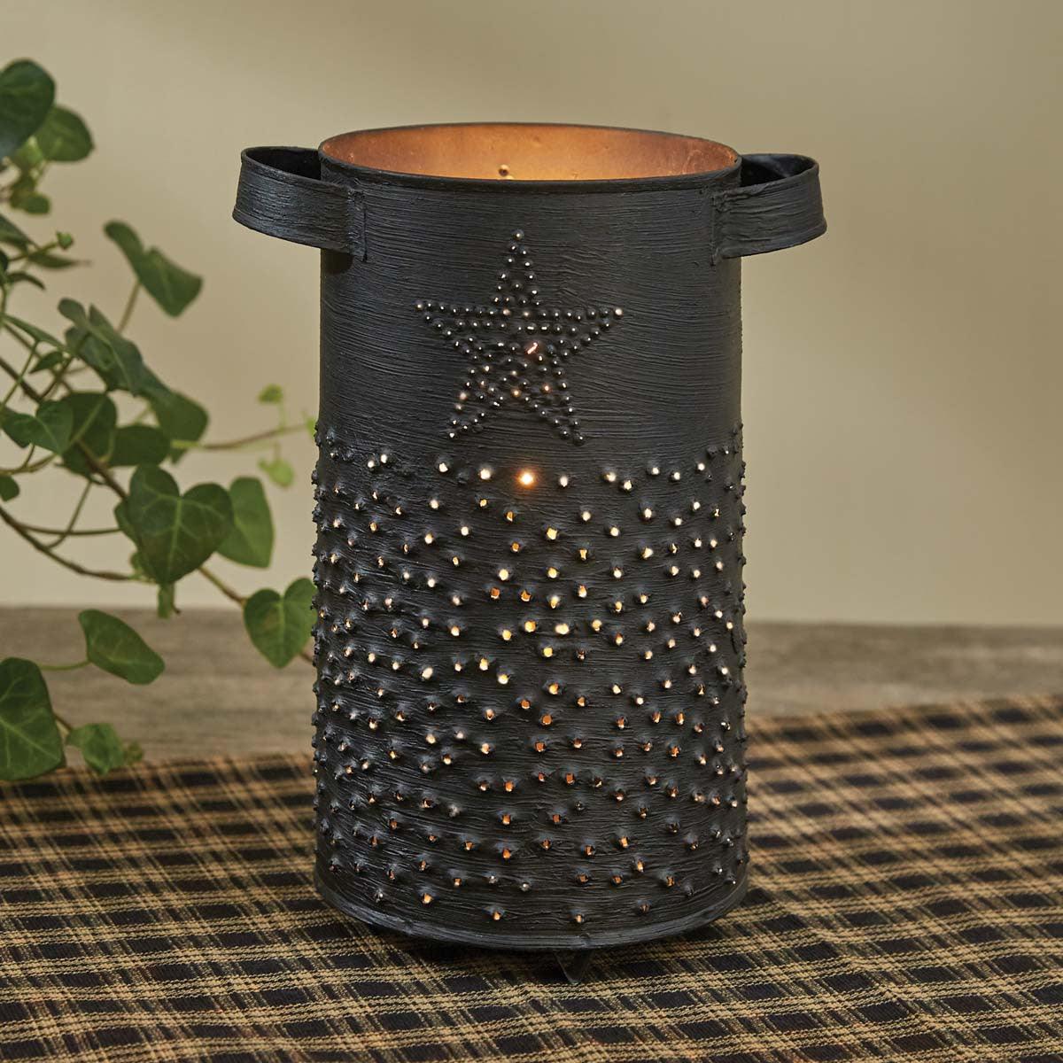 Portacandela/Lampada Stella in Metallo Stile Rustico 23×16×18 cm (9″×6¼″×7″)