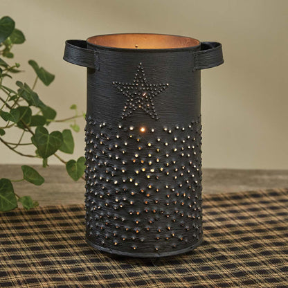 Portacandela/Lampada Stella in Metallo Stile Rustico 23×16×18 cm (9″×6¼″×7″)