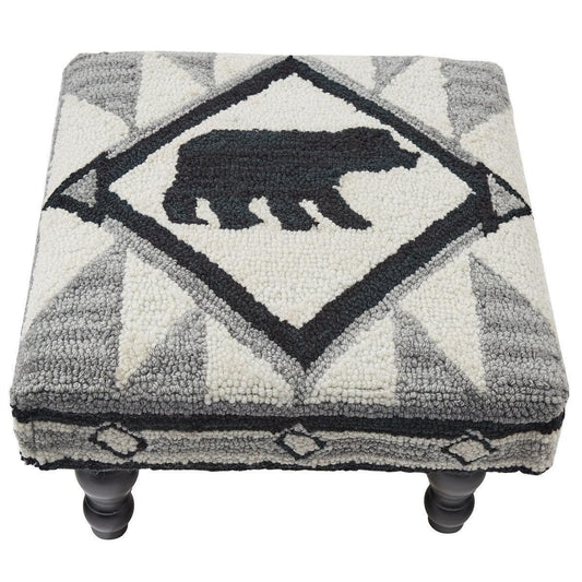 Poggiapiedi “Tribal” Handmade in Poliestere e Legno 40×40×23 cm