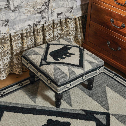 Poggiapiedi “Tribal” Handmade in Poliestere e Legno 40×40×23 cm