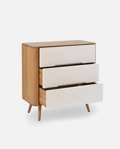Cassettiera “Lilly” L 120 cm con 3 Cassetti – Stile Retrò con Guide Soft‑Close – Solo Spedizione in Italia