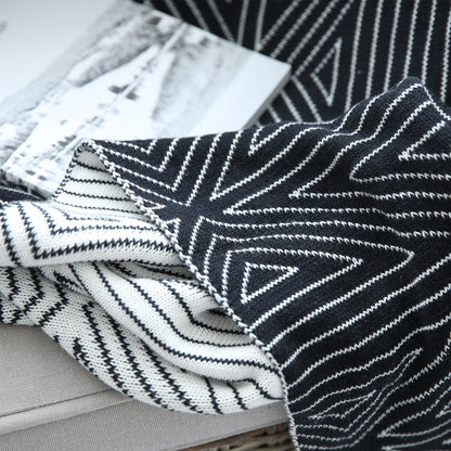 Coperta Doppia Faccia in Cotone Geometrica Stile Nordico 130×160 cm o 150×200 cm